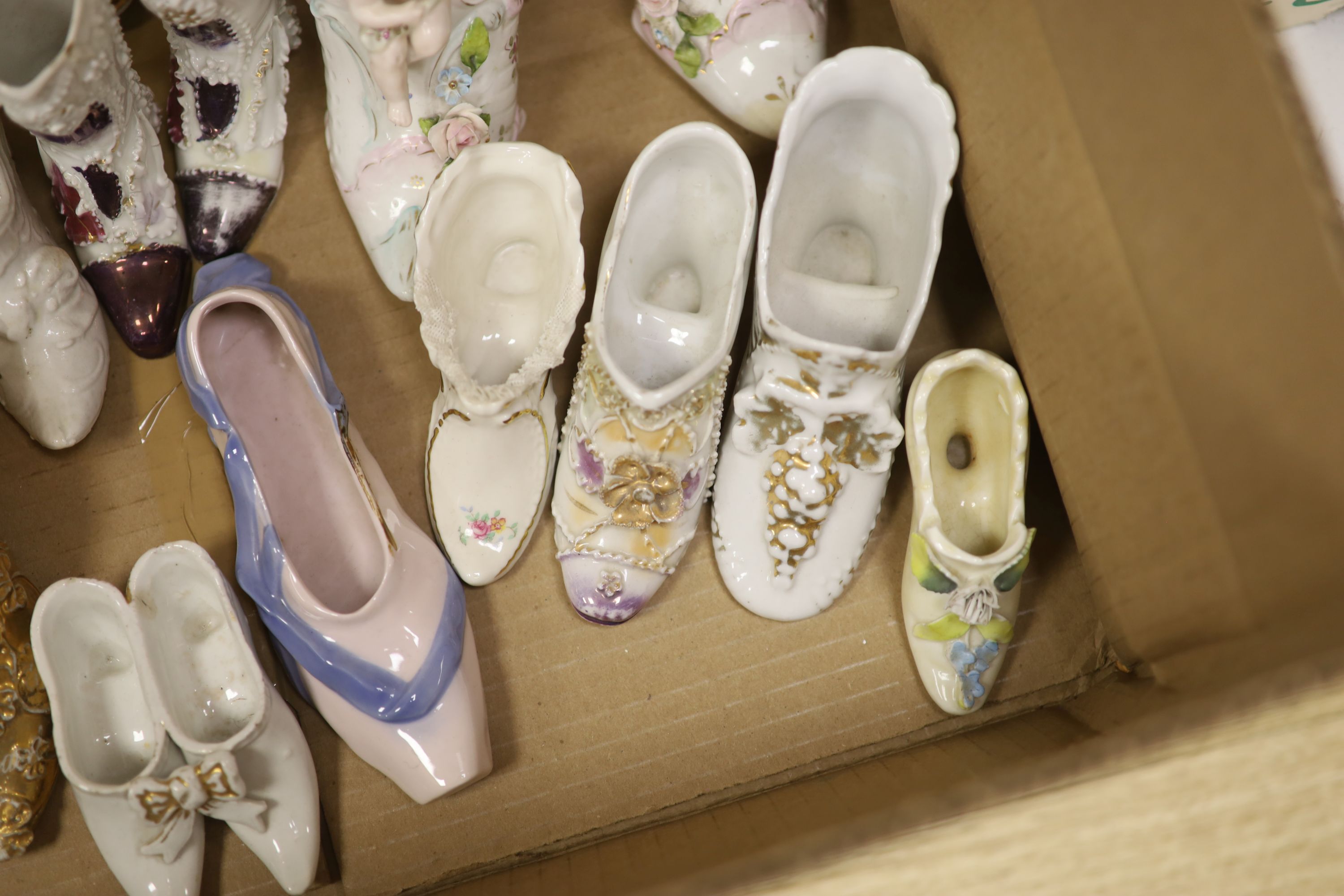 A collection of ceramic shoes